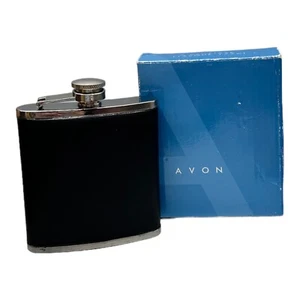 Frasco de bolsillo de acero inoxidable coleccionable AVON whisky alcohol 6 OZ en caja - Imagen 1 de 8