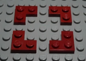 LEGO Plate Corner 1x2x2 Dark Red 4 Piece - Picture 1 of 1