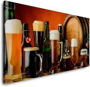 CANVAS-PICTURE-PUB DRINK-(3326LC)-Mural-Canvas-Frame-Art-Beer Malt Hops - Picture 1 of 6