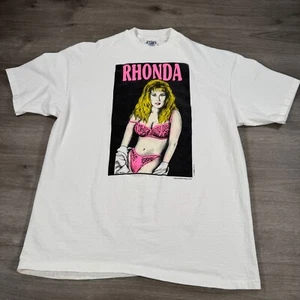 Vintage 90s Rhonda Shear T-Shirt Fantasy Club Movie TV Promo Single Stitch XL - Bild 1 von 11