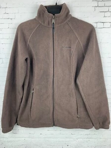Columbia Women’s Size M Brown Fleece Zip Front Pockets Long Sleeve Jacket B465 - Picture 1 of 9
