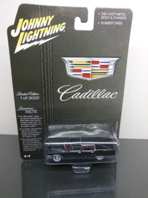 JOHNNY LIGHTNING  Black 1966 Cadillac Hearse   1:64  Scale - Image 1 of 4