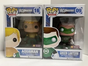 Funko POP! DC #09 GREEN LANTERN & #16 AQUAMAN PX EXCL (Lot of 2 NIB w/Protector) - Picture 1 of 16