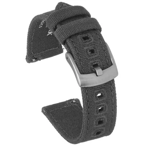 Benchmark Grey Canvas Quick Release Watch Band - 20mm or 22mm - Picture 1 of 9