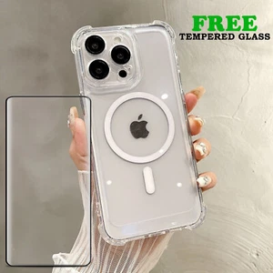 Premium MagSafe Clear TPU+PC Shockproof Case für iPhone 15 14 Plus 13 12 Pro Max - Bild 1 von 4