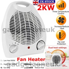 2KW Portable Home Electric Upright Adjustable Fan Heater Hot Cold Small 2000W