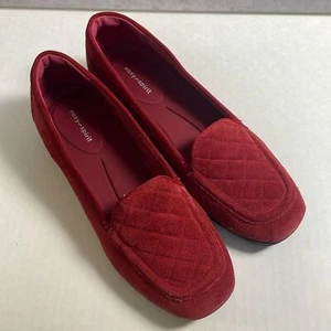Easy Spirit Wynter Loafers Red Maroon Suede Quilted Details Cushioned Insole 8.5 - Picture 1 of 14