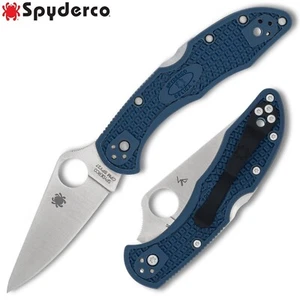 Spyderco Delica 4 CPM-SPY27 Satin Blade Cobalt Blue FRN Handles C11PCBL - Picture 1 of 3