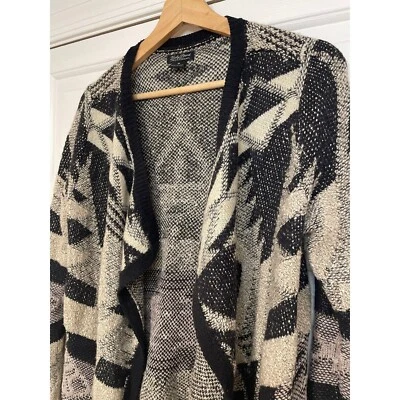 Cárdigan Suéter Tejido Largo Frente Abierto Estampado Suroeste Lucky Brand M Ruana Foto 1 de 4