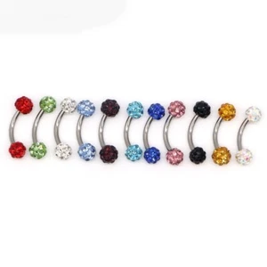 Stainless Steel Disco Eyebrow Piercing Labret Lip Barbell Piercing Women Jewelry - Picture 1 of 23