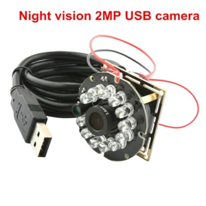 Cámara web de 2 MP cámara USB de visión nocturna con lente de 2,1 mm LED IR cámara HD CMOS OV2710 - Imagen 1 de 8