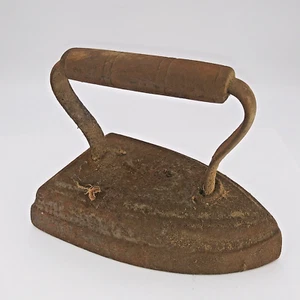 Vintage sad iron Heavy Cast Iron rust colored uses Book End Door Stop Decor - Picture 1 of 8