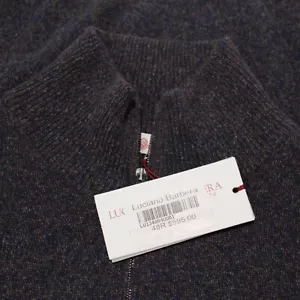 Luciano Barbera NWT 1/4 Zip Pullover Knit Sweater Sz 58 US 3XL in Blue Yak/Wool - Picture 1 of 8