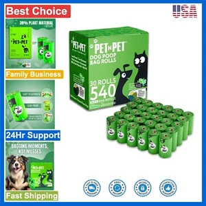 BULK 540 Count Green Dog & Cat Litter Bags – Leak-Proof Plant-Based Waste - Picture 1 of 8