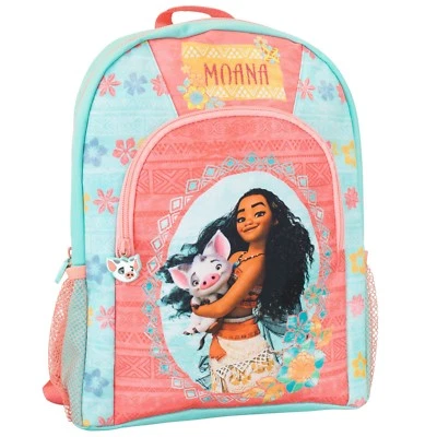 Moana Backpack Kids Girls School Bag Rucksack Blue Pink Pocket Childrens - Image 1 of 4