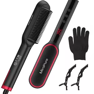 Hair Straightener Brush Straightening Curler Hot Comb Electric Adjustable Heat - Picture 1 of 17