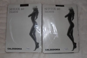 Strumpfhose Calzedonia sheer 40 Gr. Large schwarz und dunkelbraun - Bild 1 von 2
