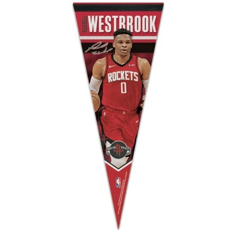 RUSSELL WESTBROOK HOUSTON ROCKETS PREMIUM QUALITY PENNANT 12"X30" BANNER Cover