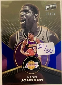 2024-25 Jugador del Día MAGIC JOHNSON Lámina Azul Paralelo 21/50 #75 Lakers - Imagen 1 de 2