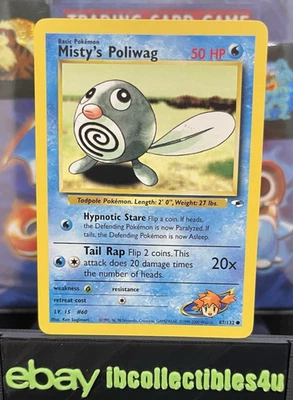 MISTY’S POLIWAG 87/132 - Gym Heroes Set - VINTAGE WOTC 2000  Pokemon Card NM F/S - Image 1 of 2