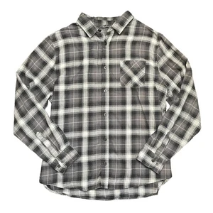 Camisa de diseño alpino para hombre talla extra grande gris negra a cuadros manga larga con botones - Imagen 1 de 6