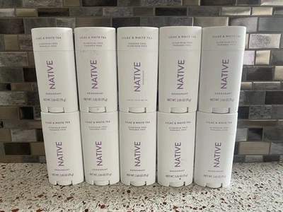 Lote de 10 desodorantes nativos de té blanco y lila sólidos 2,65 OZ sin abrir Foto 1 de 2