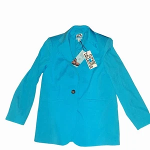 NUEVO CON ETIQUETAS - Hermosa chaqueta verde azulado turquesa pequeña-mediana de gran tamaño de Future Collective - Imagen 1 de 10