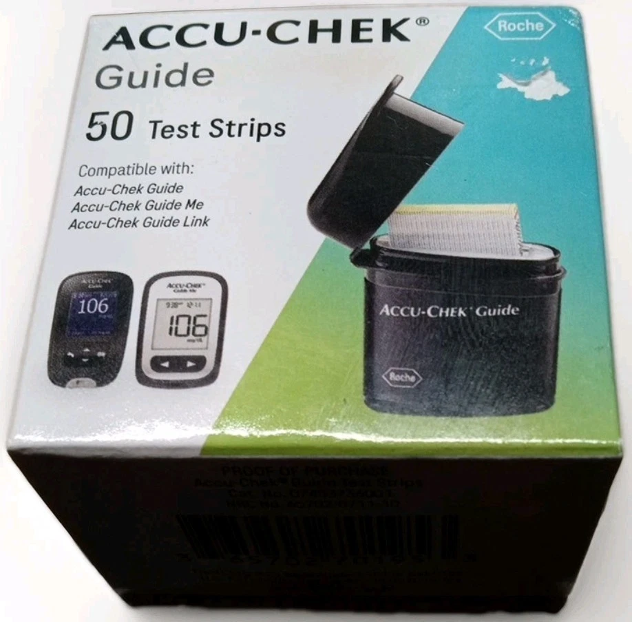 New Accu-Chek Guide Glucose Test Strips Diabetic Blood Sugar 50 Pack 11/2025 - Image 1 of 1