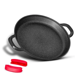 Paella Pan Non Stick 40  Authentic Spanish Cooking BBQ, Induction Ready All Hobs - Picture 1 of 9