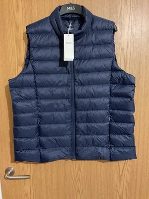 M&S Women Feather and Down Puffer Sleeveless Jacket Gilet UK18.BNWT  - Image 1 of 4