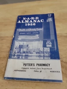 Vtg 1956 NARD Almanac - Potter's Pharmacy Gothenburg NE 69138 - Picture 1 of 8