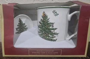 Spode Christmas Tree Becher Tasse und Untersetzer Set 14 Unzen Tee Kaffee Geschenk - Bild 1 von 1