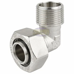 Maxline 90 Grad Winkelverschraubung 1" Schlauch x 1" Außengewinde NPT Druckluftverrohrung - Bild 1 von 6