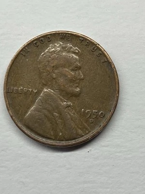 1950 D Wheat Penny Error L close to the rim - Image 1 of 2