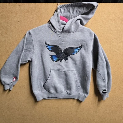 Sudadera con Capucha Gris De Colección JNCO Rara 3D Eagle Spellout - M Y2k De Colección Años 90 Patinador Gótico Foto 1 de 4