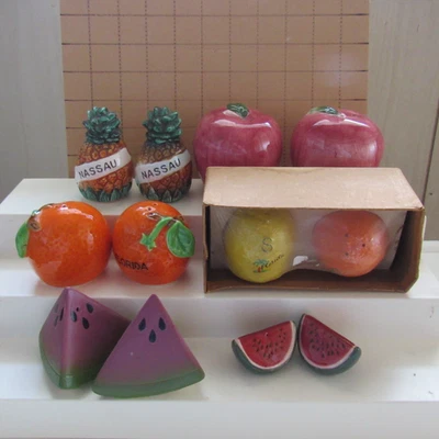 Lote de 6 juegos de coctelera de sal y pimienta de frutas surtidos de colección Foto 1 de 4