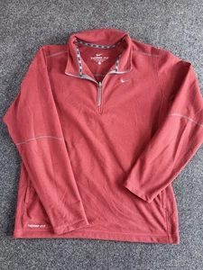 Nike Therma-Fit 1/4 Zip Pullover Pile Grande Rosso Uomo Allenamento Atletico Top - Foto 1 di 6