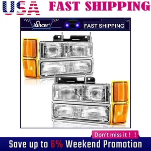 Faros con lámpara de parachoques para Chevy Silverado C10 C/K 1500 2500 3500 1994-1998 - Imagen 1 de 14