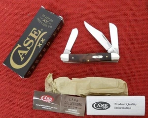 Case 54065 Stockman Knife Brown Maple Burlwood Stainless 7347 SS - Picture 1 of 7