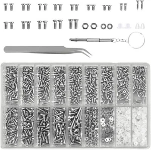 1200x Tiny Micro Screws Screwdriver Tweezers Assortment Glasses Repair Tools Kit - Picture 1 of 8
