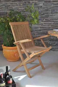 Gartenstuhl 57x89x60 cm Gartenmöbel Outdoor Modern Massivholz Teak Honig - Bild 1 von 7