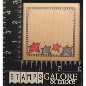 EK Success Image Tree Rubber Stamps IT10C STARBOX STARS & STRIPES FRAME #3126 - Picture 1 of 2