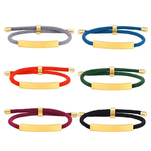 Personalised Engraving Bracelet Milan Cord Nylon Rope Wrap Adjustable Bracelet - Picture 1 of 29