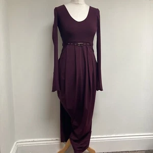 High Tech Use Claire Campbell Dress UK Size 8 Burgundy Long Sleeve - Picture 1 of 10