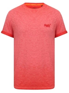 Superdry M10101RT D3A Orange Label Low Roller Tee T Shirt Sugar Red - Picture 1 of 3