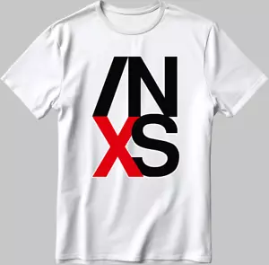 Camiseta INXS Big Logo Manga Corta Blanco-Negro Hombre/Mujer K10A - Imagen 1 de 6