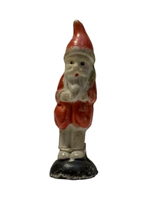Vtg Xmas Japan Painted Bisque Snow Baby Santa Holding Bag Figurine 2.5" Tall - Picture 1 of 6