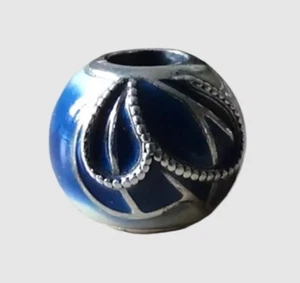 Geunue PANDORA Sterling Silver Butterfly Wing Blue Enamel Charm 797886ENMX - Picture 1 of 6
