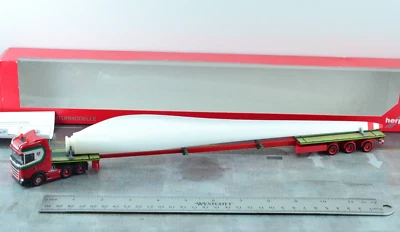 Herpa 315524 Scania CSW20 HD Tractor w/Wind Turbine Blade Load 1:87 HO Scale - Image 1 of 4