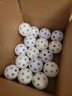 Lot Of 16 Assorted White Plastic Pickeball Style Balls. Used